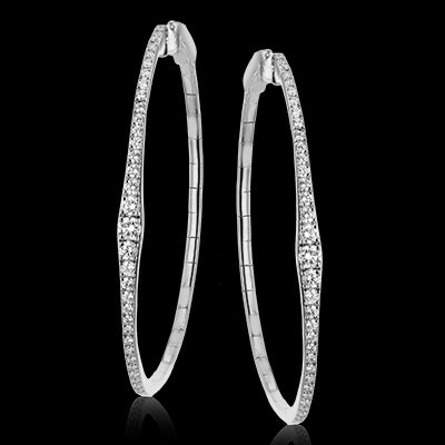 Simon G. Hoop Earring 18k Gold (White) 1.18 ct Diamond