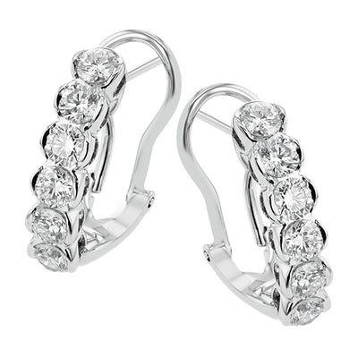 Simon G Fashion Hoop Earrings In 18K Gold With Diamonds (White)
