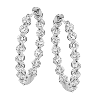 Simon G Fashion Hoop Earrings In 18K Gold With Diamonds (White)