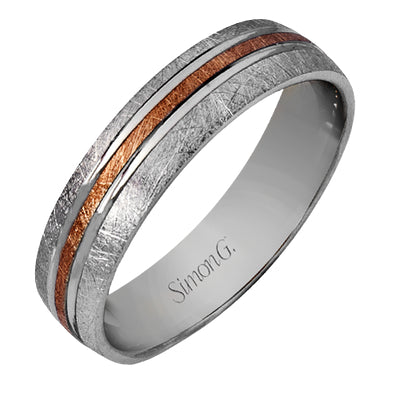 Simon G Men's Wedding Band In 14K Gold (White,Rose)