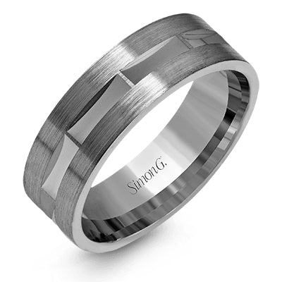 Simon G Men's Wedding Band In 14K Gold (White)