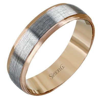 Simon G Men's Wedding Band In 14K Gold (Rose,White)