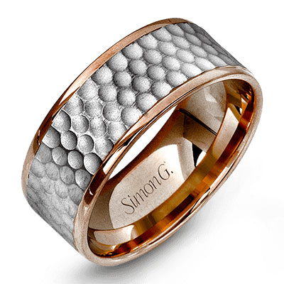 Simon G Men's Wedding Band In 14K Gold (White,Rose)