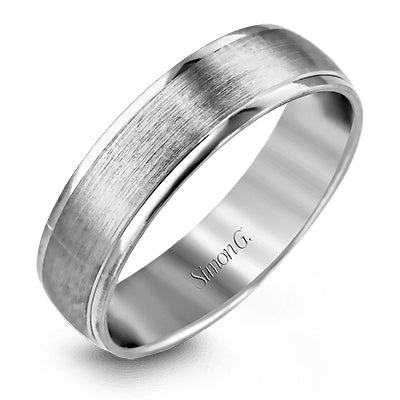 Simon G Men's Wedding Band In 14K Gold (White)
