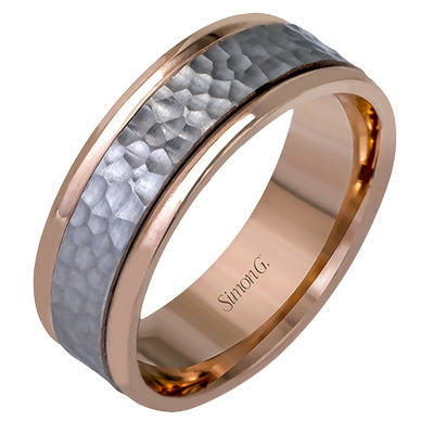 Simon G Men's Wedding Band In 14K Gold (White,Rose)
