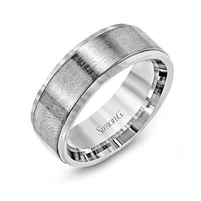 Simon G Men's Wedding Band In 14K Gold (Gray)