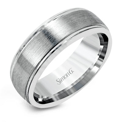 Simon G Men's Wedding Band In 14K Gold (White)