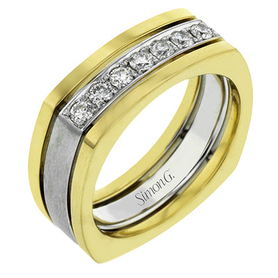 Simon G Men's Wedding Band In 14K Gold (White,Yellow)