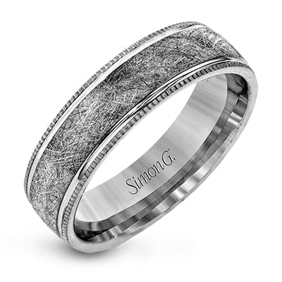 Simon G Men's Wedding Band In 14K Gold (White)
