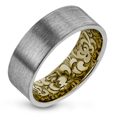 Simon G Men's Wedding Band In 14K Gold With Diamonds (White,Yellow)
