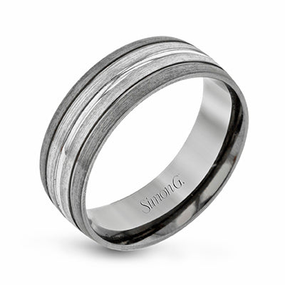 Simon G Men's Wedding Band In 14K Gold (Gray)