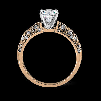 Simon G. Straight 18k Rose Gold Round Cut Engagement Ring