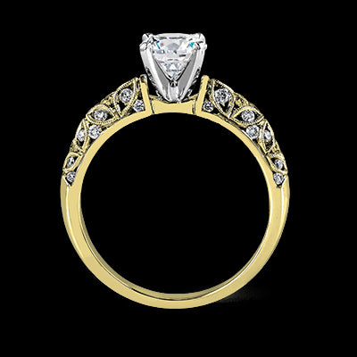 Simon G. Straight 18k Yellow Gold Round Cut Engagement Ring