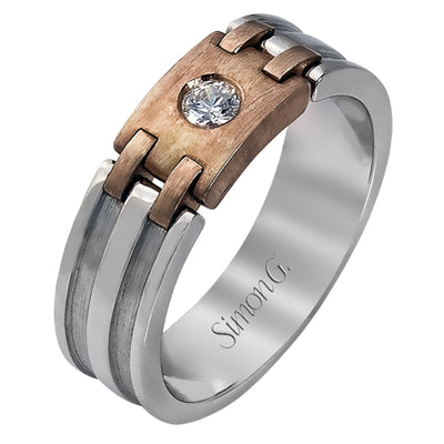 Simon G Men's Wedding Band In 14K Gold (White,Rose)