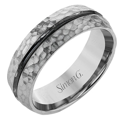 Simon G Men's Wedding Band In 14K Gold (Gray)