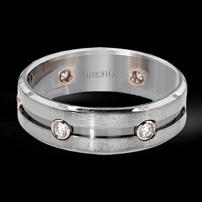 Simon G Men Ring 18k Gold (Rose, White) 0.23 ct Diamond
