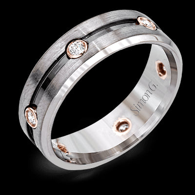 Simon G Men Ring 18k Gold (Rose, White) 0.23 ct Diamond