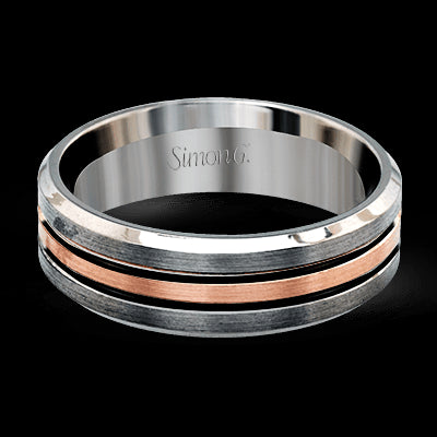 Simon G Men Ring 14k Gold (Gray, Rose)