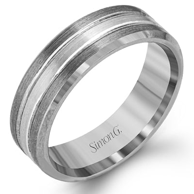 Simon G Men's Wedding Band In 14K Gold (Gray,Rose)