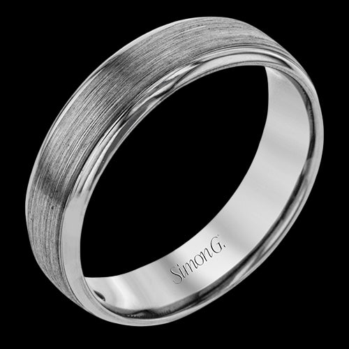 Simon G Men Ring 14k Gold Gray Band (Gray)