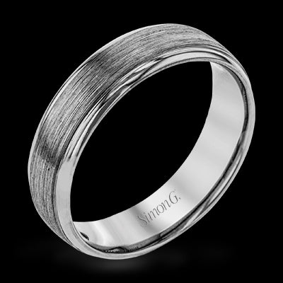 Simon G Men Ring 18k Gold Gray Band (Gray)