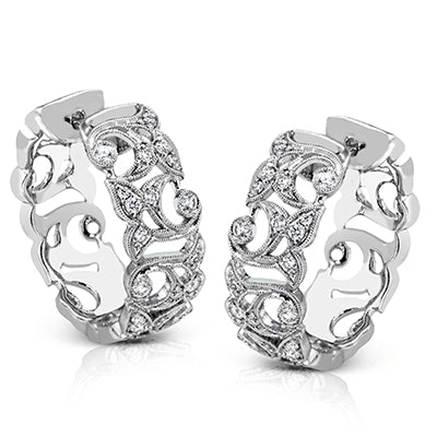 Simon G. Hoop Earring 18k Gold (White) 0.37 ct Diamond