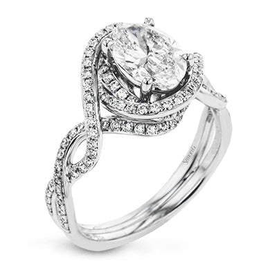 Simon G Bridal Oval-Cut Criss-Cross Engagement Ring In 18K Gold With Diamonds (White)