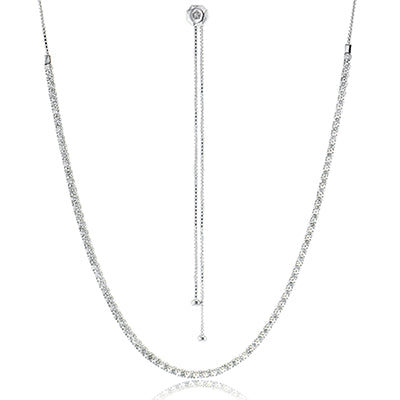 Simon G. Necklace 18k Gold (White) 4.08 ct Diamond