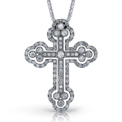 Simon G. Cross Pendant 18k Gold (White) 1.43 ct Diamond