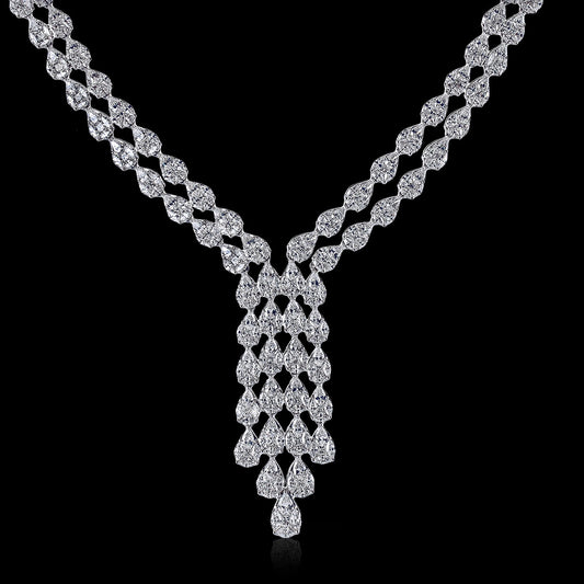 Simon G. Necklace 18k Gold (White) 21.4 ct Diamond