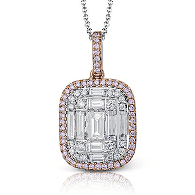 Simon G. Pendant 18k Gold (Rose, White) 0.81 ct Diamond