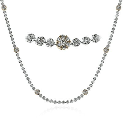 Simon G. Necklace 18k Gold (Rose, White) 7.3 ct Diamond