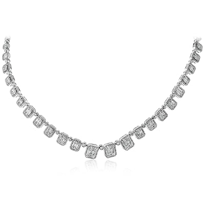 Simon G. Necklace 18k Gold (White) 5.41 ct Diamond