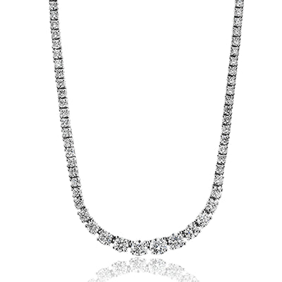 Simon G. Necklace 18k Gold (White) 3.55 ct Diamond