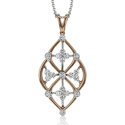 Simon G. Pendant 18k Gold (Rose, White) 0.45 ct Diamond