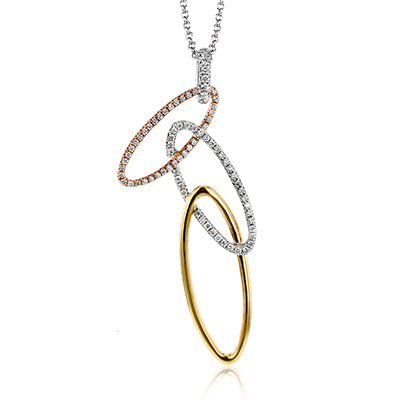 Simon G Fashion Clio Pendant Necklace In 18K Gold With Diamonds (White)