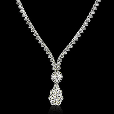 Simon G. Necklace 18k Gold (White) 4.55 ct Diamond