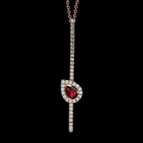 Simon G. Color Pendant 18k Gold (Rose) 0.27 ct Ruby 0.25 ct Diamond