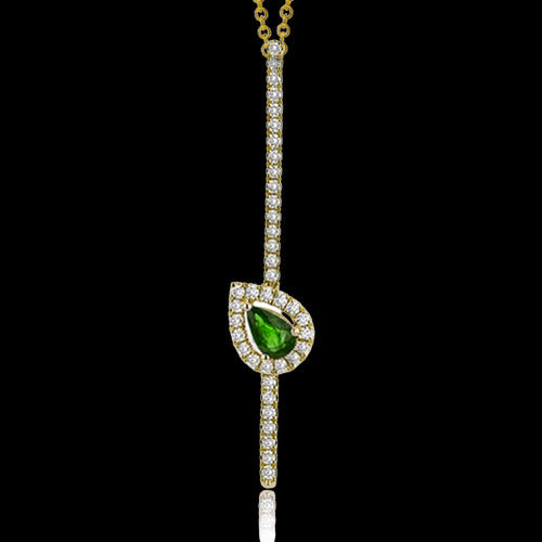 Simon G. Color Pendant 18k Gold (Yellow) 0.2 ct Emerald 0.25 ct Diamond