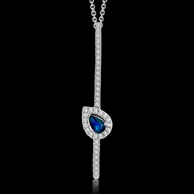 Simon G. Color Pendant 18k Gold (White) 0.25 ct Sapphire 0.24 ct Diamond