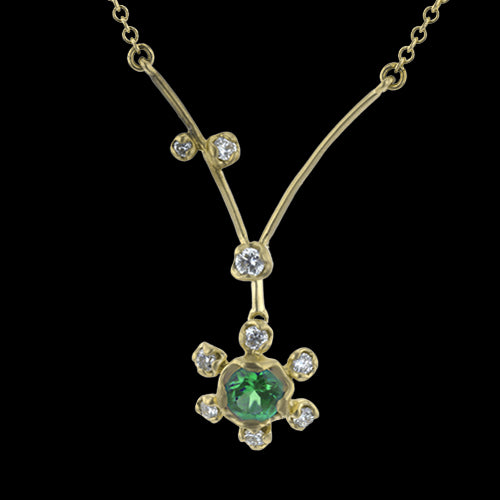 Simon G. Color Pendant 18k Gold (Yellow) 0.23 ct Tsavorite 0.12 ct Diamond