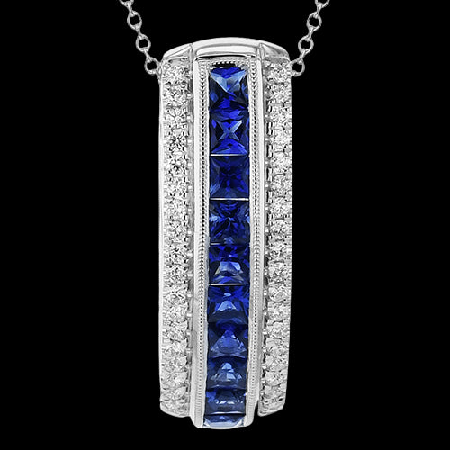 Simon G. Color Pendant 18k Gold (White) 1.1 ct Sapphire 0.3 ct Diamond
