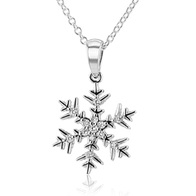 Simon G Fashion Snowflake Pendant In 18K Gold With Diamonds (White)