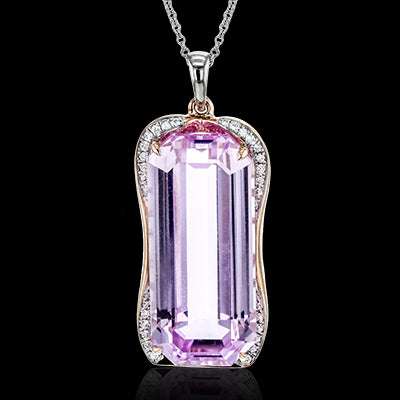 Simon G. Color Pendant 18k Gold (Rose, White) 28.09 ct Kunzite 0.15 ct Diamond