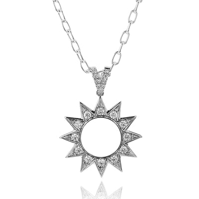 Simon G Fashion Celestial Pendant In 18K Gold With Diamonds (White)