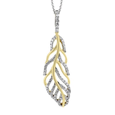 Simon G Fashion Nature Pendant In 18K Gold With Diamonds (White,Yellow)