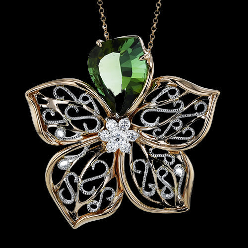 Simon G. Color Pendant 18k Gold (Rose, White) 4.76 ct Tourmaline 0.38 ct Diamond