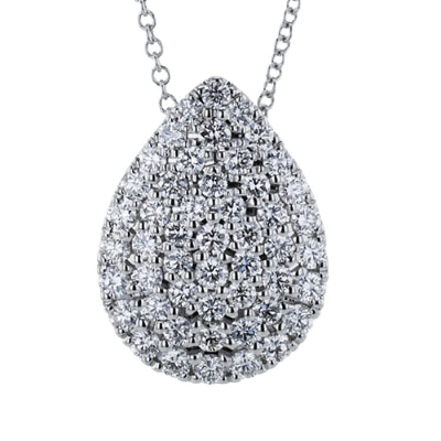 Simon G Fashion Pear Pendant In 18K Gold With Diamonds (White)