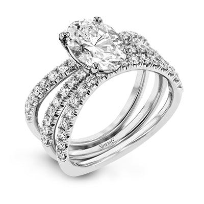 Simon G Bridal Oval-Cut Engagement Ring & Matching Wedding Band In 18K Gold With Diamonds (White)