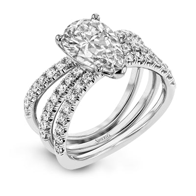 Simon G Bridal Pear-Cut Engagement Ring & Matching Wedding Band In 18K Gold With Diamonds (White)